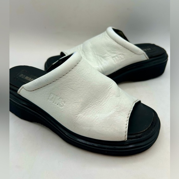 RARE Vintage Dr. Martens White Leather Platform Slide SZ 8 Made in England 90’s